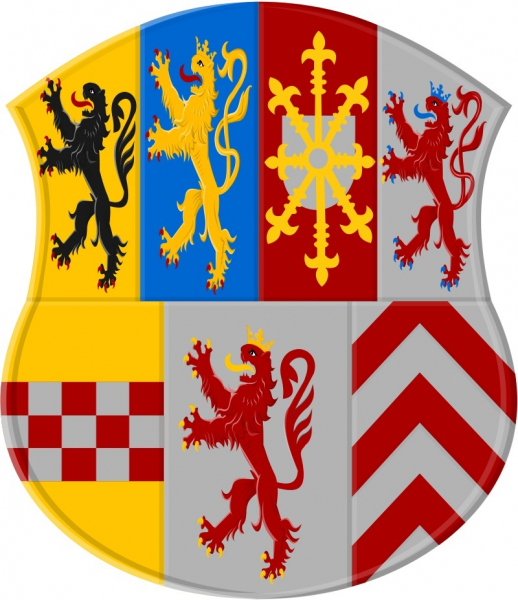 Wappen der vereinigten Herzogtümer Jülich-Kleve-Berg bis 1543, in den vereinigten Herzogtümern durchlief Gropper seine Karriere