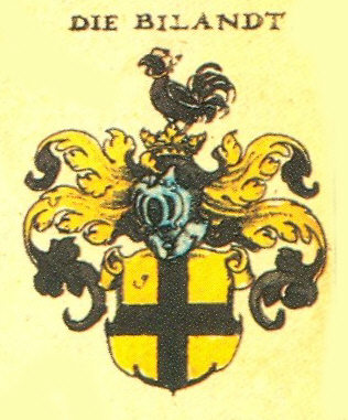 Wappen der rheinländischen Adelsfamilie Bylandt von Johann Siebmacher (1561-1611), aus Siebmachers Wappenbuch, 1605