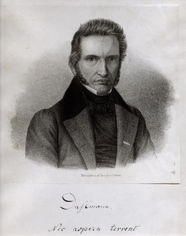 Friedrich Christoph Dahlmann, Porträt, Steindruck von Paul Rohrbach (1817-1862)