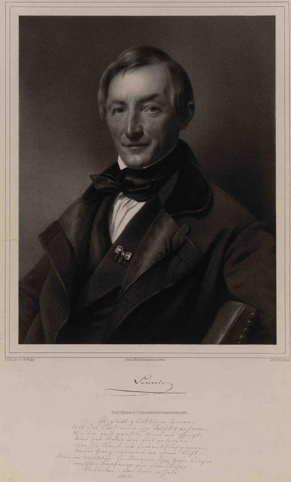 Peter Joseph Lenné, Porträt, Lithographie von Friedrich Jentzen (1815-1901) nach einer Zeichnung von Franz Krüger (1797-1857), 1854