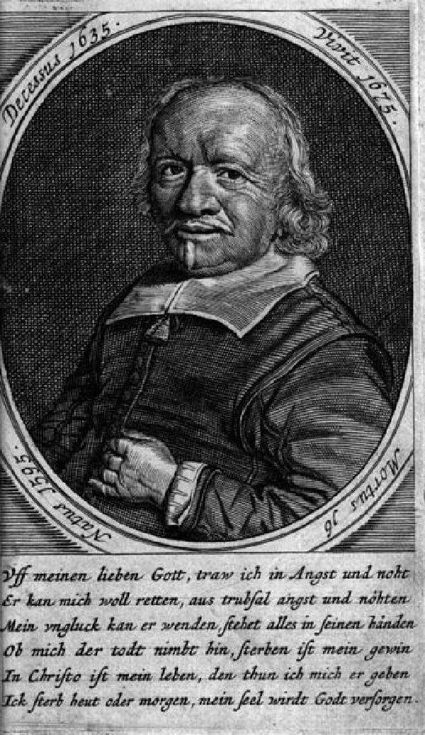 Hermann Löher, Porträt, Kupferstich, aus: Hermann Löher, Hochnötige Unterthanige  Wemütige Klage Der Frommen Unschültigen, Amsterdam 1676