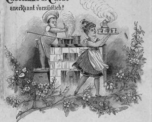 Werbung der Firma Stollwerck, aus: Jahrbuch der Berliner Morgenzeitung, 1896. (