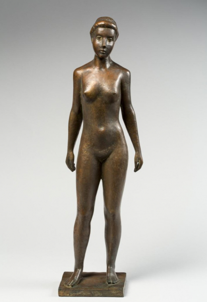 Stehendes Mädchen (Wartende), Skulptur von Kurt Schwippert, 1944