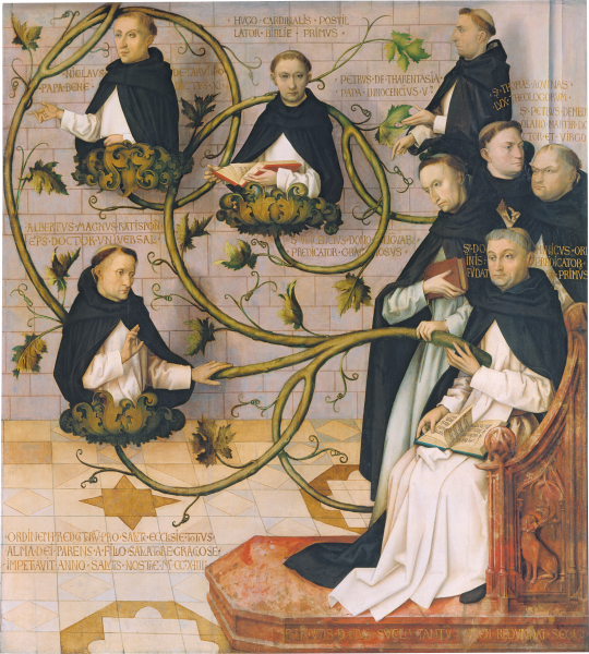 Stammbaum der Dominikaner (unterer Teil), Hans Holbein der Ältere, Mischtechnik auf Eichenholz, 1501