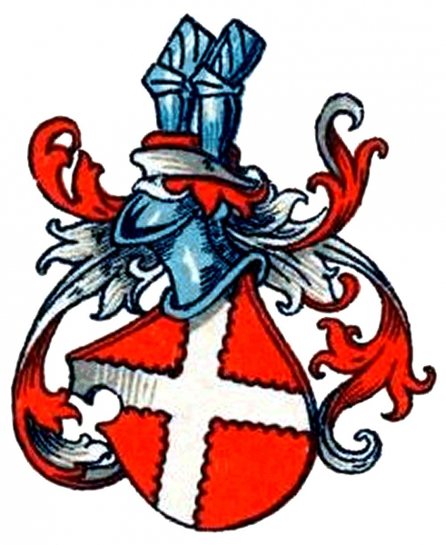 Das Wappen des Adelsgeschlechts von Hompesch Ende des 19. Jahrhunderts
