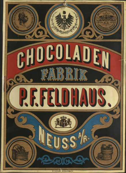 Werbeschild der Firma P. F. Feldhaus, um 1900