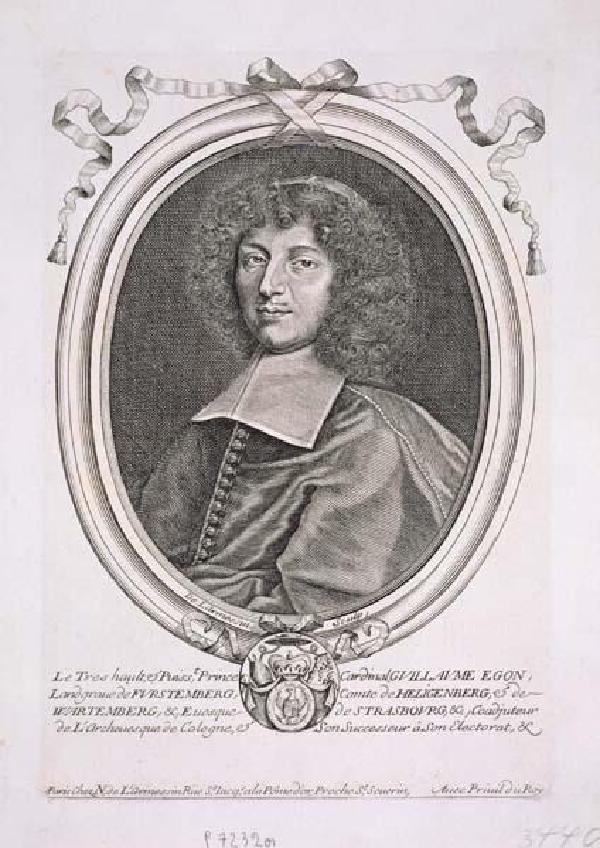 Wilhelm Egon von Fürstenberg, Porträt, Kupferstich von Nicolas de Larmessin (1640-1725)