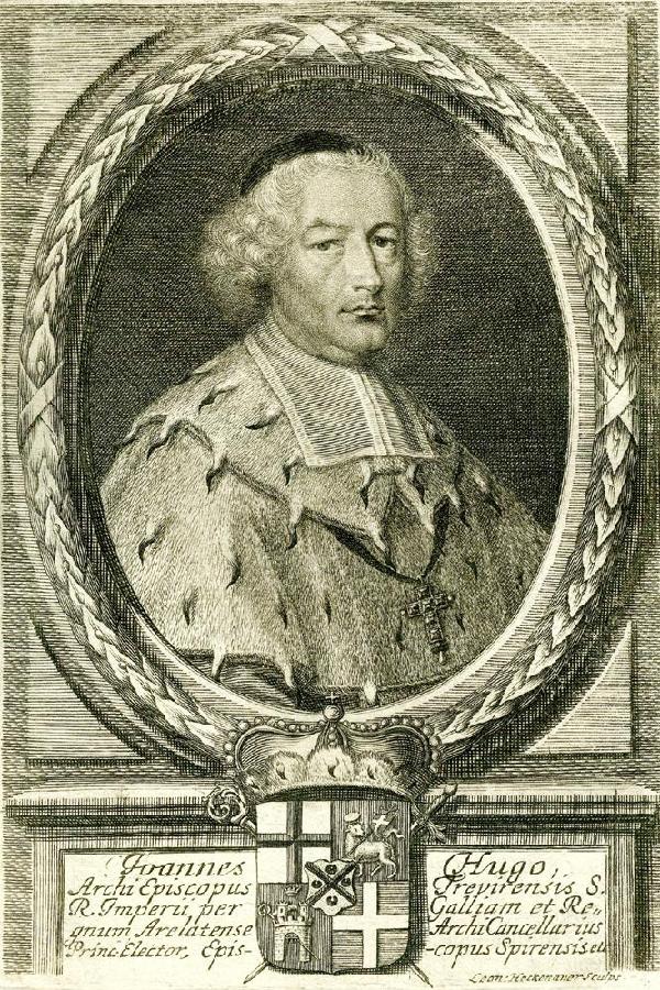 Johann Hugo von Orsbeck, Porträt, Kupferstich von Leonhard Heckenhauer (1650-1704), nach 1676